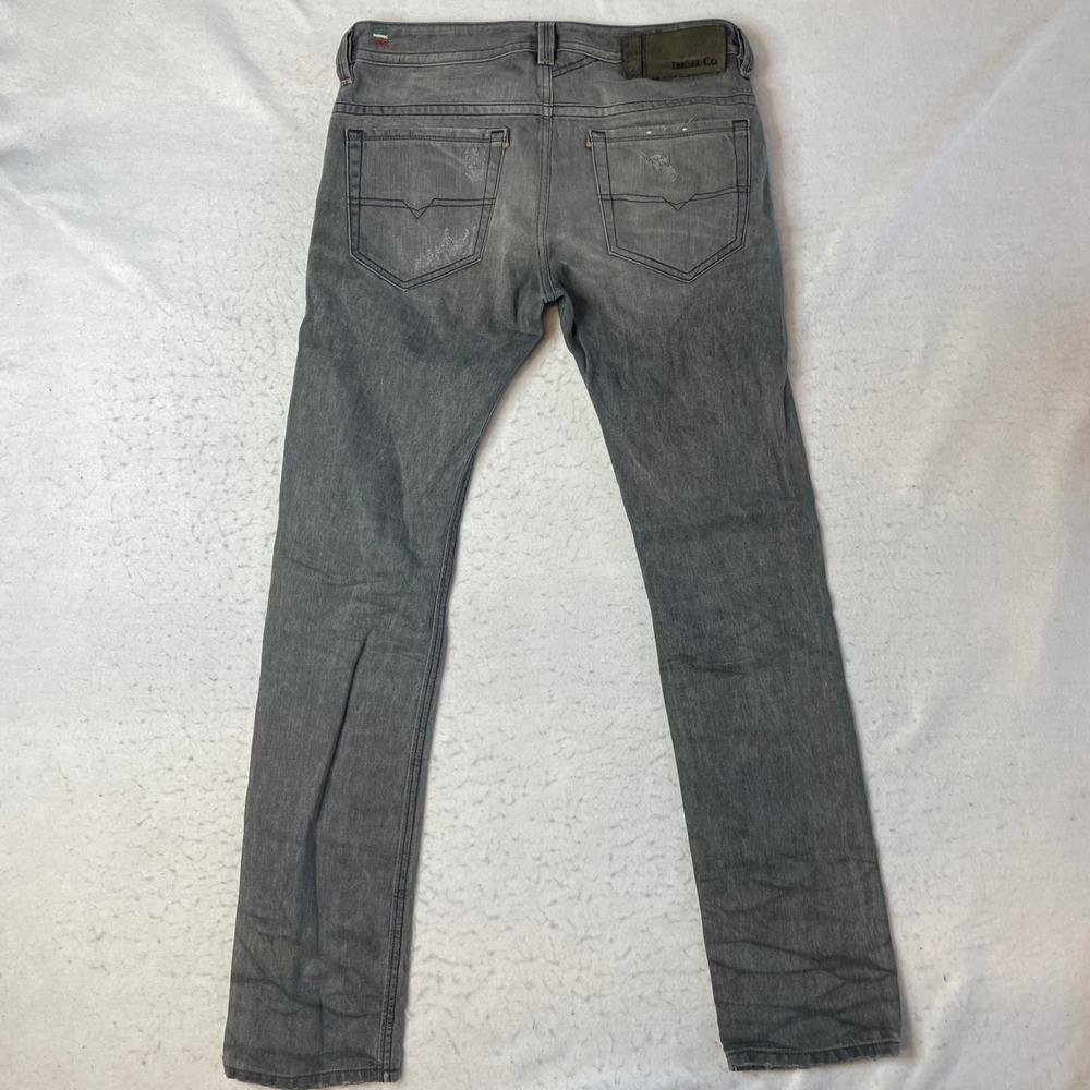 Diesel Men's Slim Straight Jeans in Charcoal Gray - Picture 4 of 14